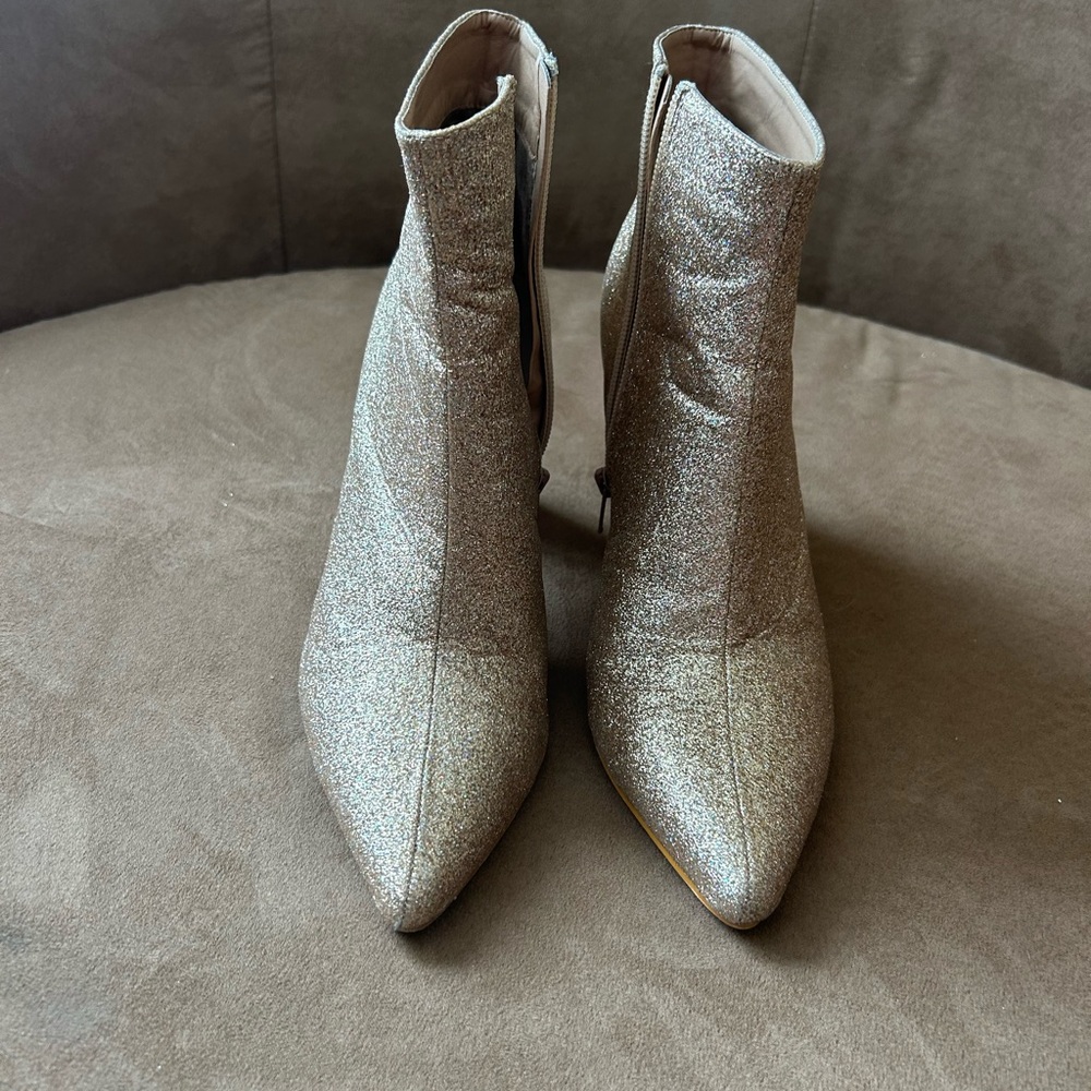 Allegra K Gold Ankle Boots